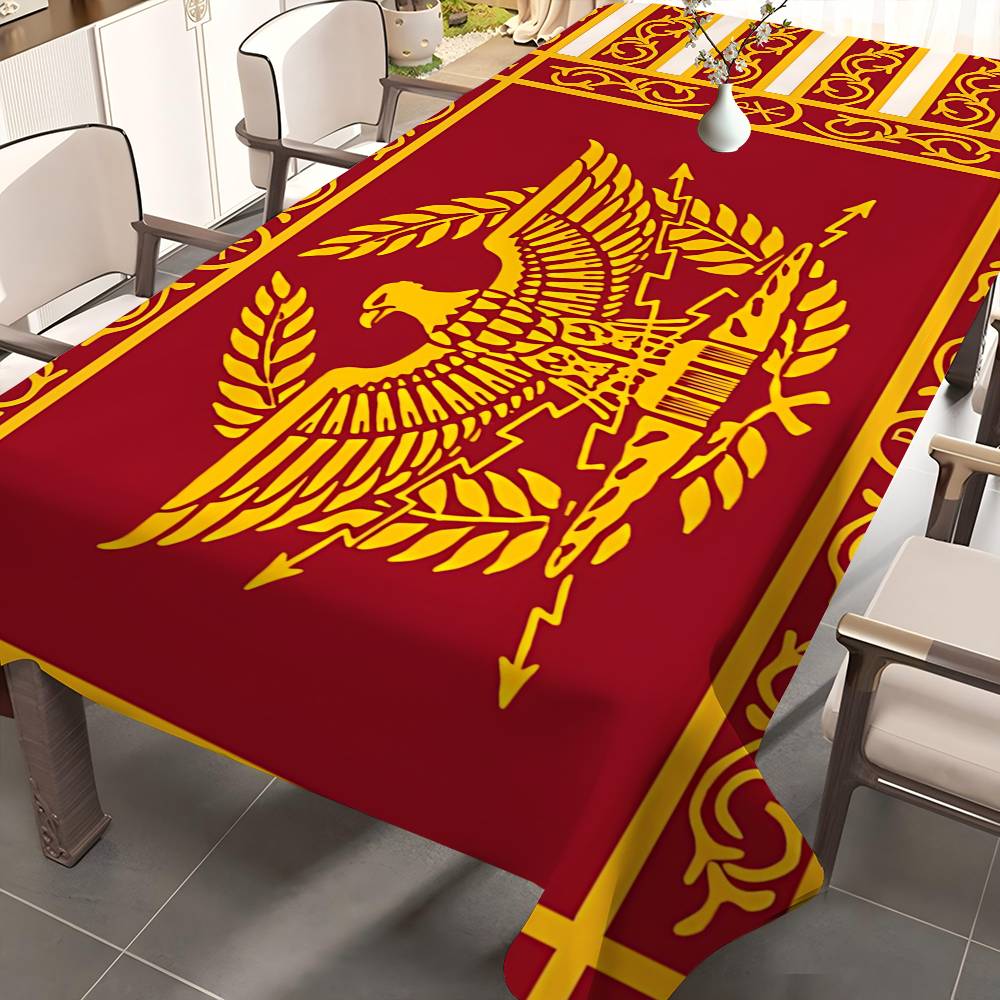 Home Textiles Today Logo - Roman S-SPQRs logo Rectangular Tablecloths Washable