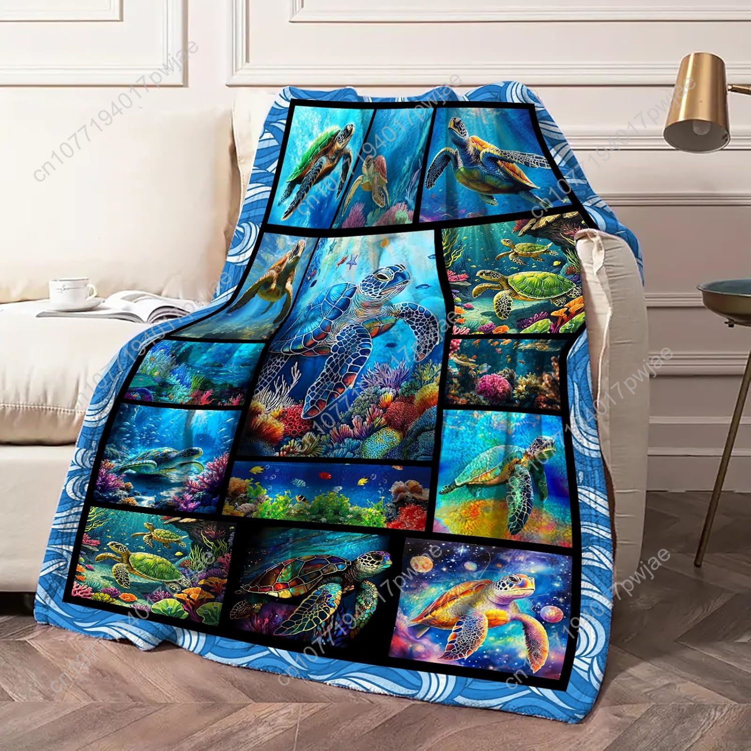 Sea Turtle Flannel Throw Blank - Home Textiles & Furnishings review and price