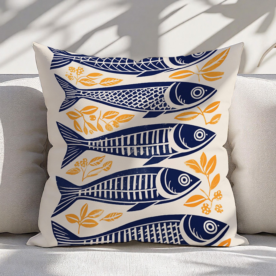 1pc Danish Woodcut Sardine Pil - Pillow Insert 18X18 review and price