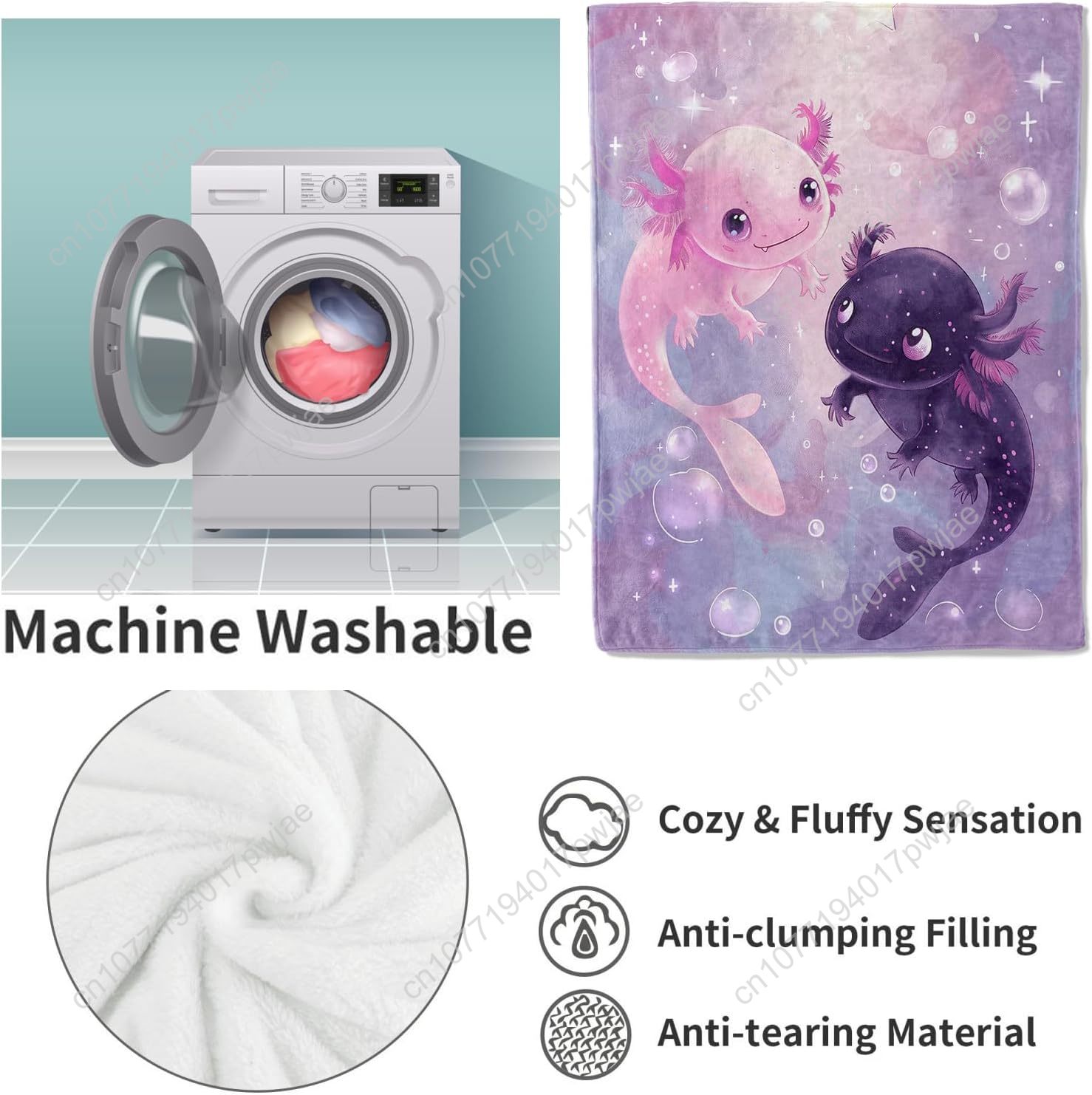 Axolotl Blanket Cute Axolotls  - Home Textiles & Furnishings review and price