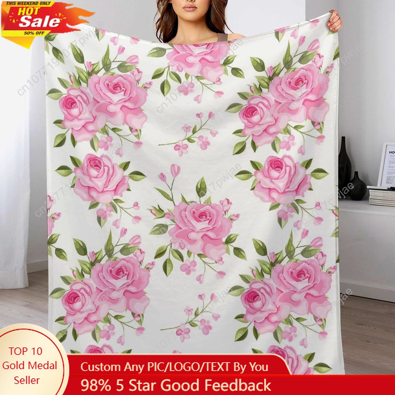 Pink Flower Throw Blanket Flor - Home Textiles & Furnishings review and price