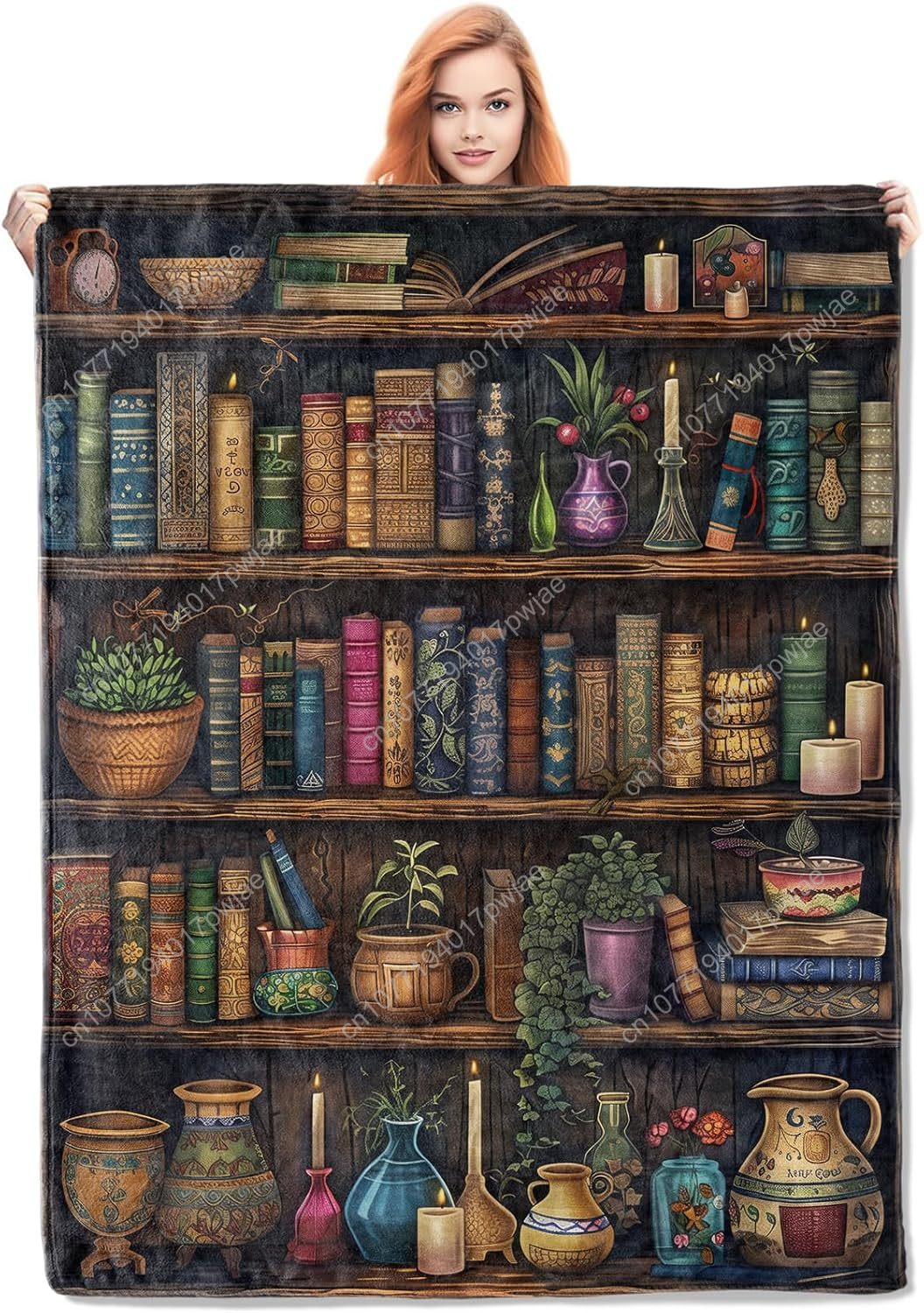 Vintage Bookshelf Blanket Read - Home Textiles & Furnishings review and price