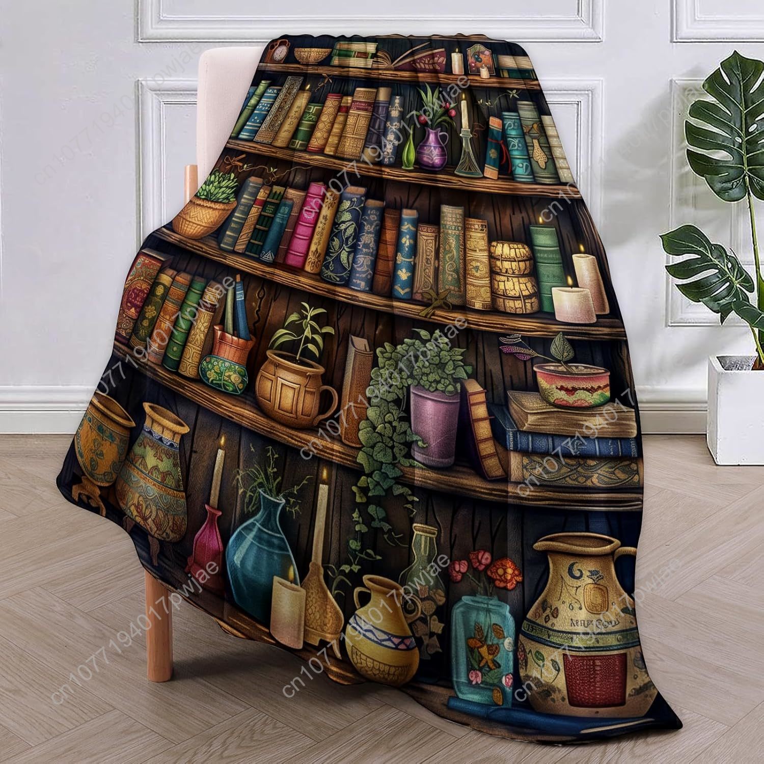Vintage Bookshelf Blanket Read - Home Textiles & Furnishings review and price
