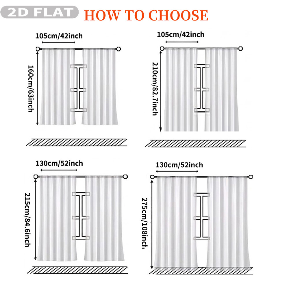 Custom 2D Flat 2pcs Sheer Curt - Home Textiles & Furnishings review and price