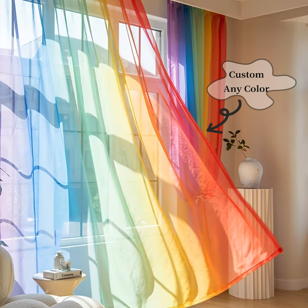 Custom 2D Flat 2pcs Sheer Curt - Home Textiles & Furnishings review and price