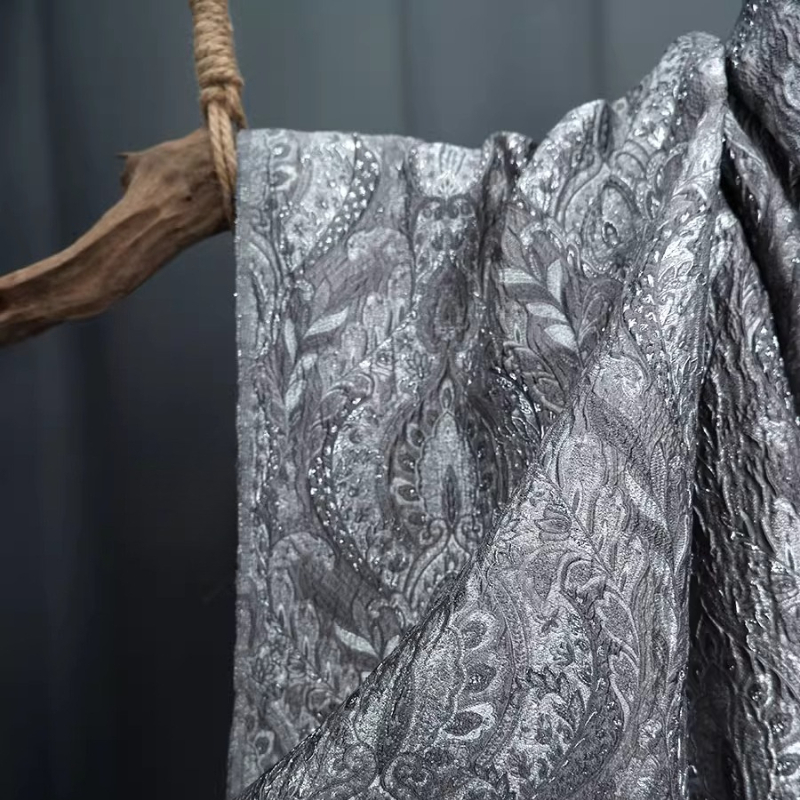 Gray Court Style Shiny Jacquar - Home Textiles Designer review and price