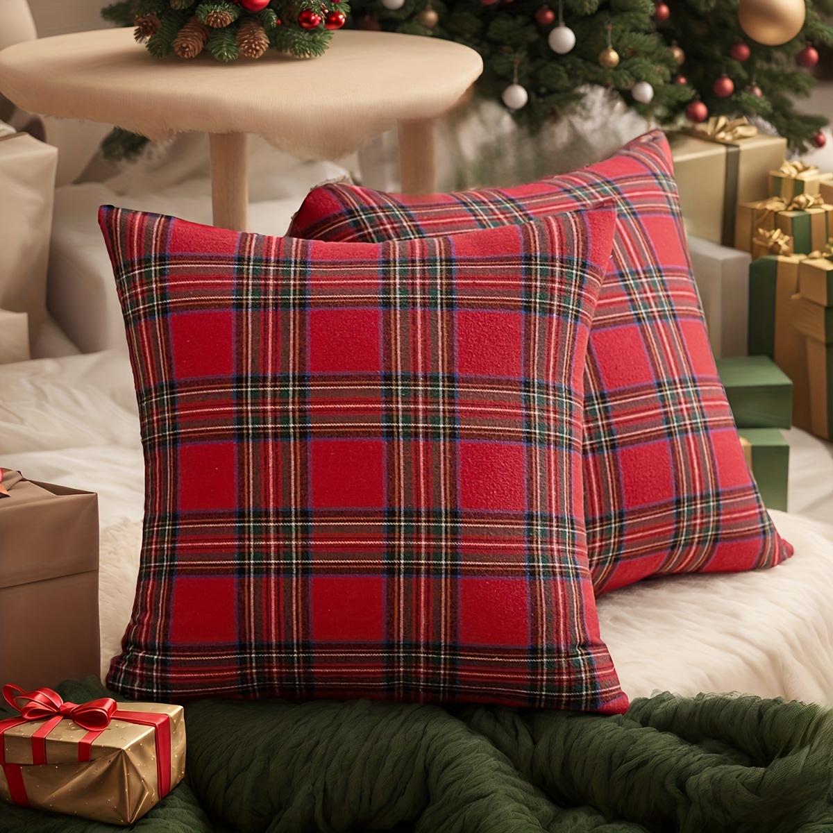 2pcs Christmas Plaid Pillow Co - Pillow Insert 18X18 review and price